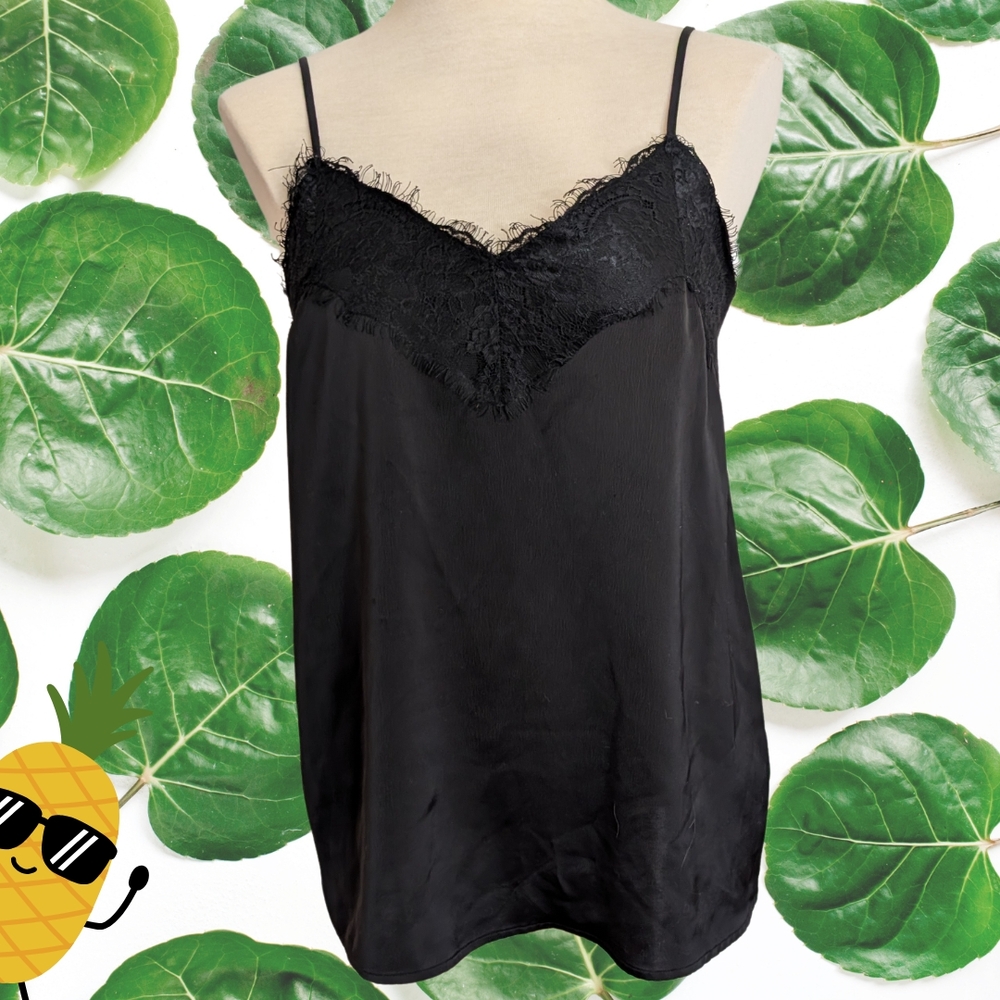Black Lace Trim Camisole